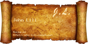Jehn Lili névjegykártya