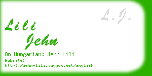 lili jehn business card